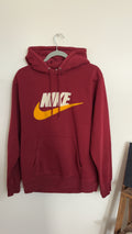 Nike-Fuzz Logo Red Hoodie/Size: Medium