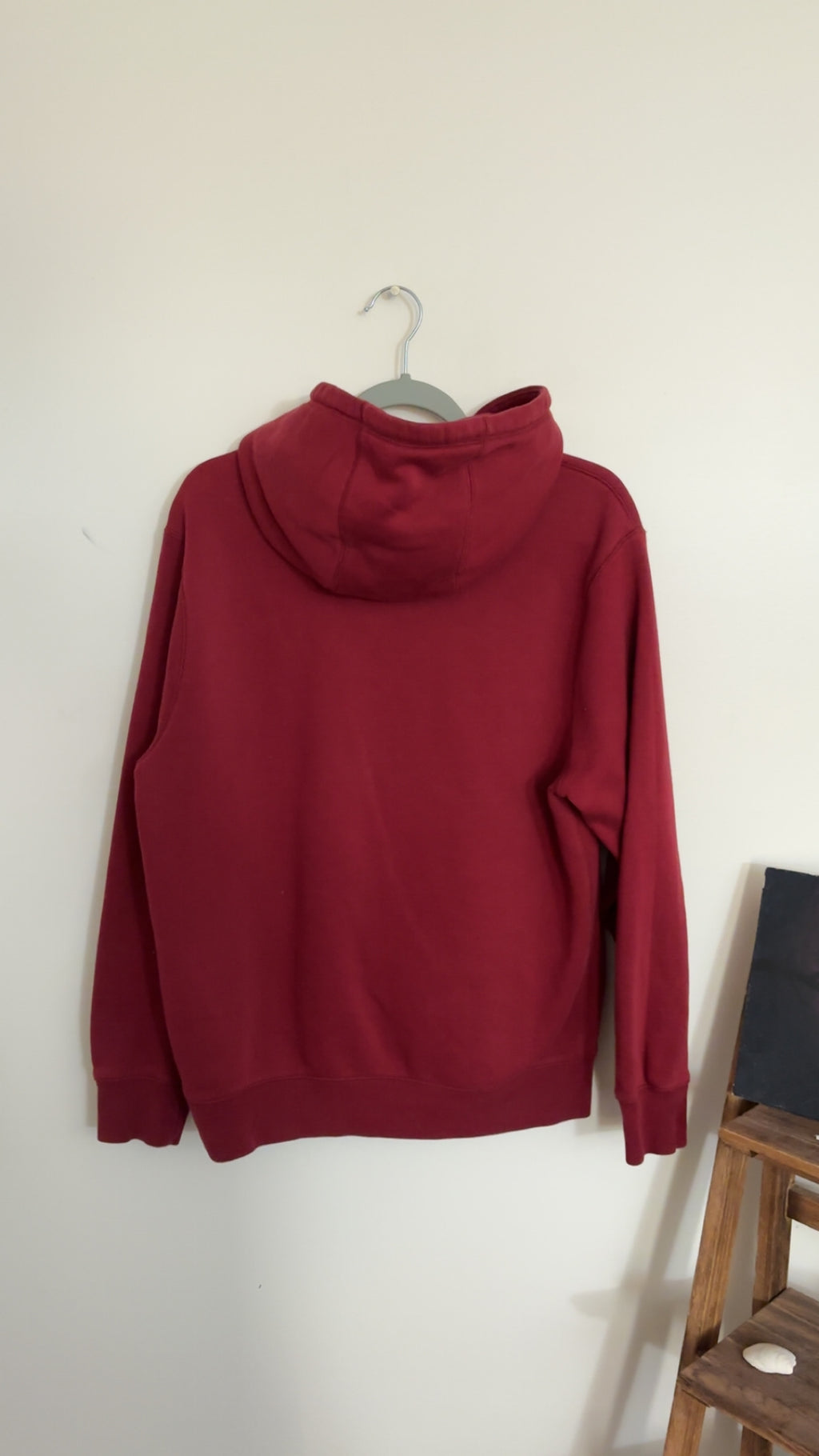 Nike-Fuzz Logo Red Hoodie/Size: Medium